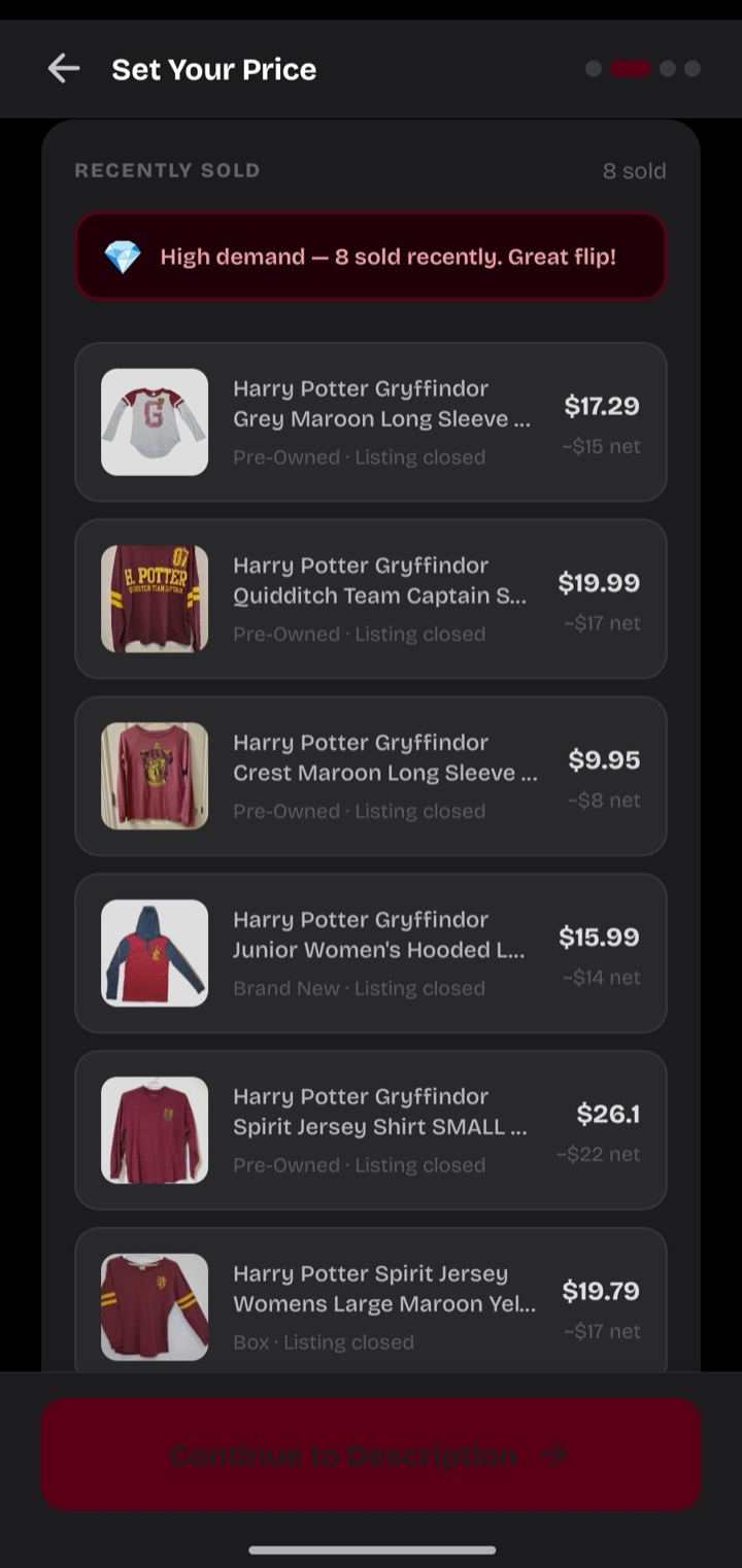 Thrifteaz sold comp prices from real eBay listings